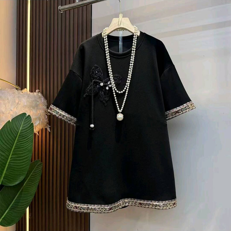 刺绣显瘦遮肉百搭短袖T恤