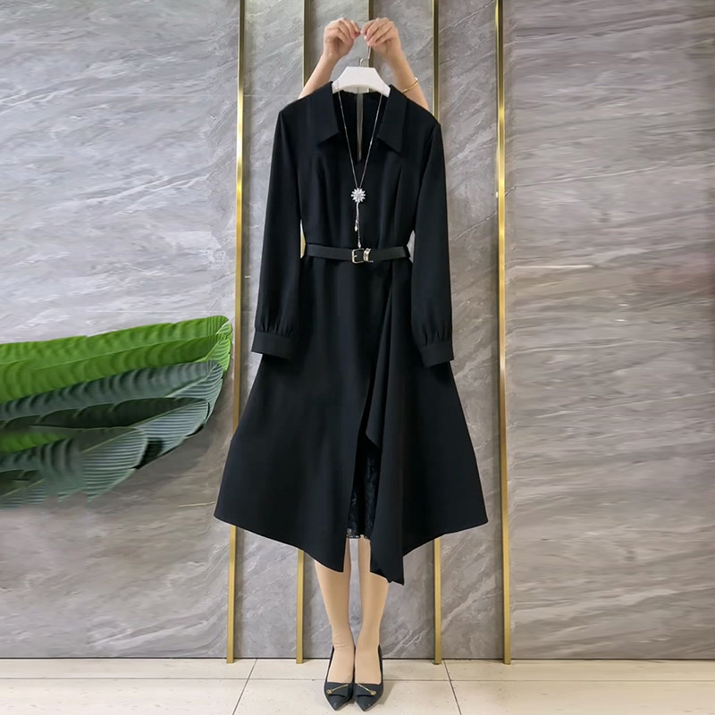 胖妹妹大码女装春季新款时尚衬衫领拼接蕾丝不规则下摆气质连衣裙,女装/女士精品,大码连衣裙,淘宝优惠券,粉丝福利购,淘宝优惠卷