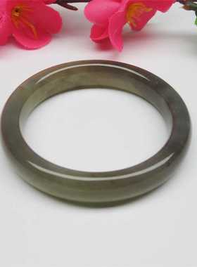 天然和田玉青海料实拍玉石手镯女晴紫色玉镯有鉴定证书