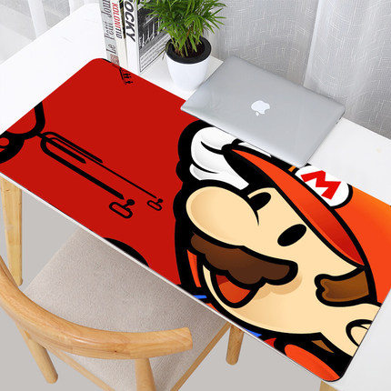 动漫卡通马里奥Mario鼠标垫超大号超级玛丽女生学习桌垫办公家用