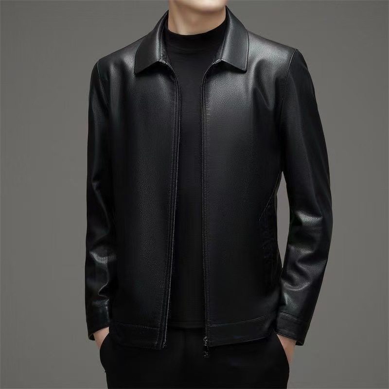 Tuoko清仓海宁头层皮皮衣男士翻领皮夹克中年新款外套加厚休闲,男装,皮衣,淘宝优惠券,粉丝福利购,淘宝优惠卷