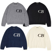 Tuoko跨境美潮cole buxton休闲复古CB字母毛衣秋冬宽松针织毛裤