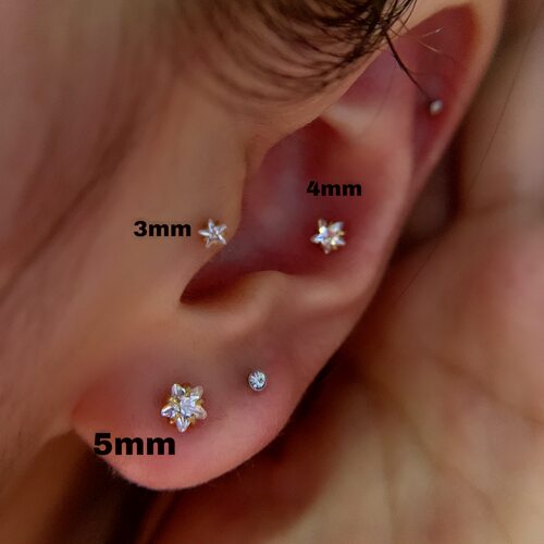 钛钢平底睡觉不用摘耳骨钉包邮