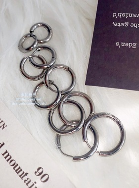 2025年夏新款超闪圆圈耳环耳骨耳圈高级感网红钛钢耳饰不掉色耳圈