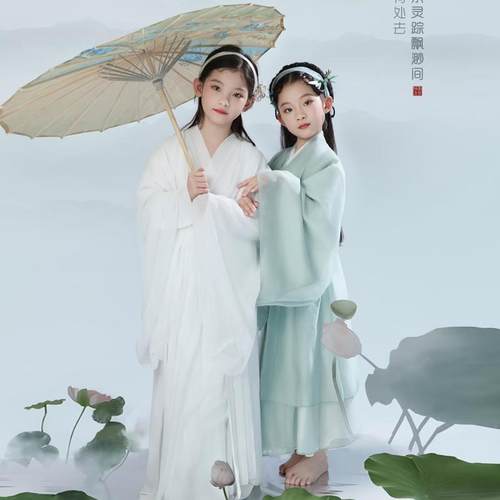 舞蹈服女童古装童魏晋风汉服春秋