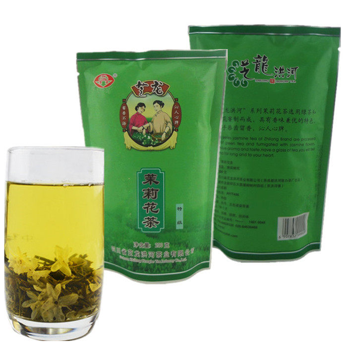 芝龙洪河茉莉花茶200g四川成都春茶绿茶花毛峰花毛尖高山茶叶袋装