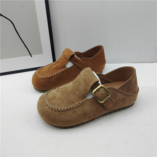 厂家断码处理女鞋2026春季新款魔术贴软底复古圆头套脚勃肯单鞋40