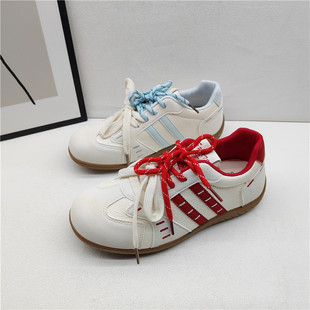 工厂断码处理女鞋2026春季新款圆头系带潮流学院风德训鞋休闲单鞋