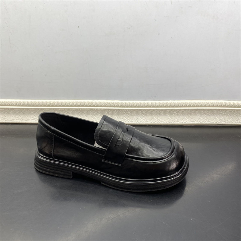 时尚英伦复古乐福鞋工厂处理女鞋2026春季新款圆头套脚真皮女单鞋,女鞋,乐福鞋（豆豆鞋）,淘宝优惠券,粉丝福利购,淘宝优惠卷