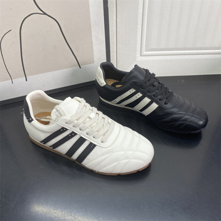 清仓断码处理真皮女鞋2026春季新款青年潮流韩版德训鞋牛皮女单鞋