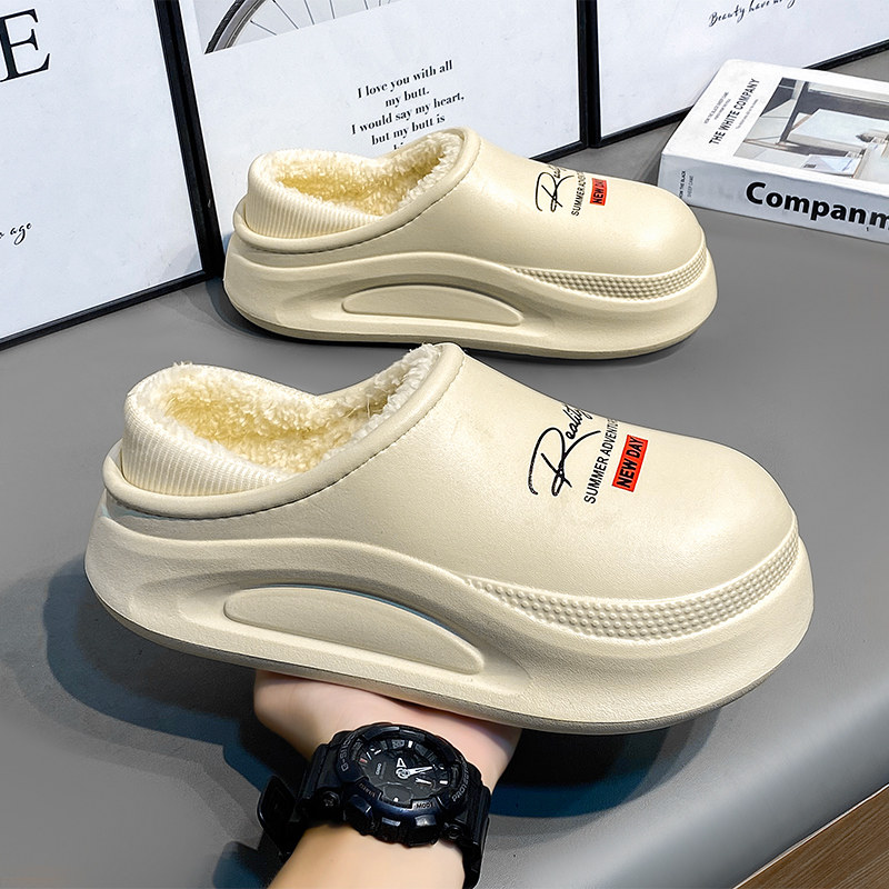 可爱包跟棉拖鞋女冬加绒2025新款居家室内防滑防水厚底棉鞋女外穿