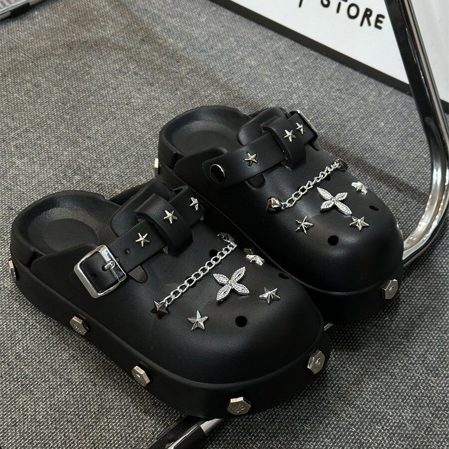 5CM洞洞鞋网红拖鞋女款外穿夏天2026新款夏季厚底外出女士包头拖