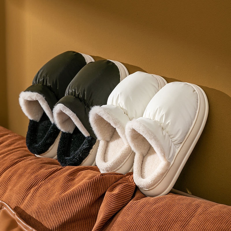 慈溪棉拖鞋春秋男士冬天居家用室内防滑月子鞋厚底家居保暖情侣