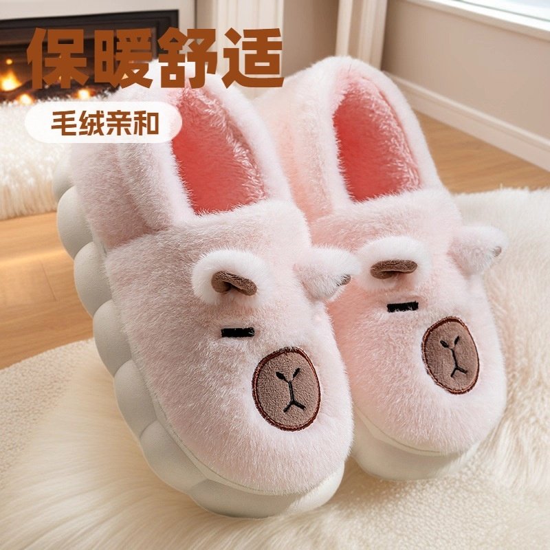 家居家用毛绒保暖包跟棉拖女款秋冬季可爱卡通冬季棉拖鞋棉鞋