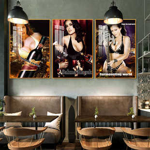 KTV酒吧装饰画迪斯科吧台晶瓷挂画K歌厅包房晶瓷壁画过道玄关带灯