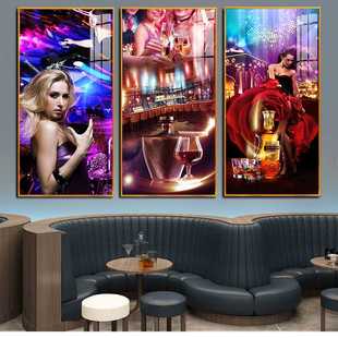酒吧KTV性感女郎包房装饰画歌厅迪斯科挂画网吧带灯壁画晶瓷画