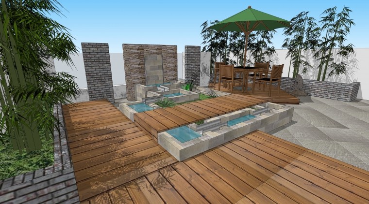 精品SU屋顶花园模型Sketchup园林景观环艺设计素材草图大师模型库