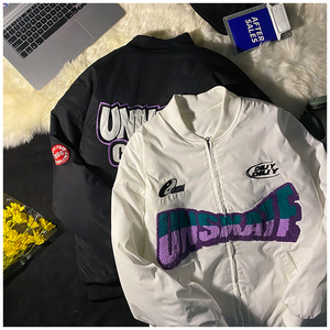 潮冬季刺绣加厚宽松百搭棉衣棒球服美式街头嘻哈情侣棉服外套男图片
