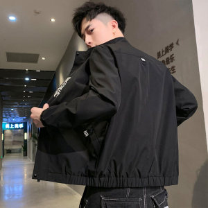男士外套春秋新款潮牌潮流秋冬季休闲连帽夹克男装秋装工装上衣服图片