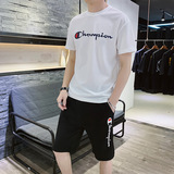 2020男装夏季套装ins潮牌半短袖t恤短裤两件套青年运动休闲套装男，男装休闲套装，星座1712-2