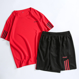 休闲运动套装男士夏季短袖T恤宽松款半袖衣服两件套1716-T300-P17，男装休闲套装，星座1712