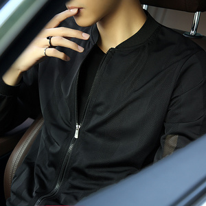 2021纱防晒衣男骚气黑白回头率超高夏季潮服图片