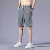 男士冰丝休闲短裤男五分裤夏季薄款外穿7七分中裤男潮流沙滩5分裤，男装休闲裤，星座1712-2