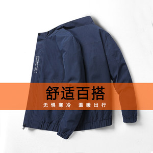 2024新款外套男秋冬新款韩版潮流休闲连帽夹克男装上衣夹克立领图片