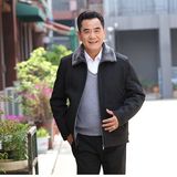 22中年男士外套加绒加厚中老年棉衣男士翻领夹克冬季棉衣男，男装棉衣，星座1712-2