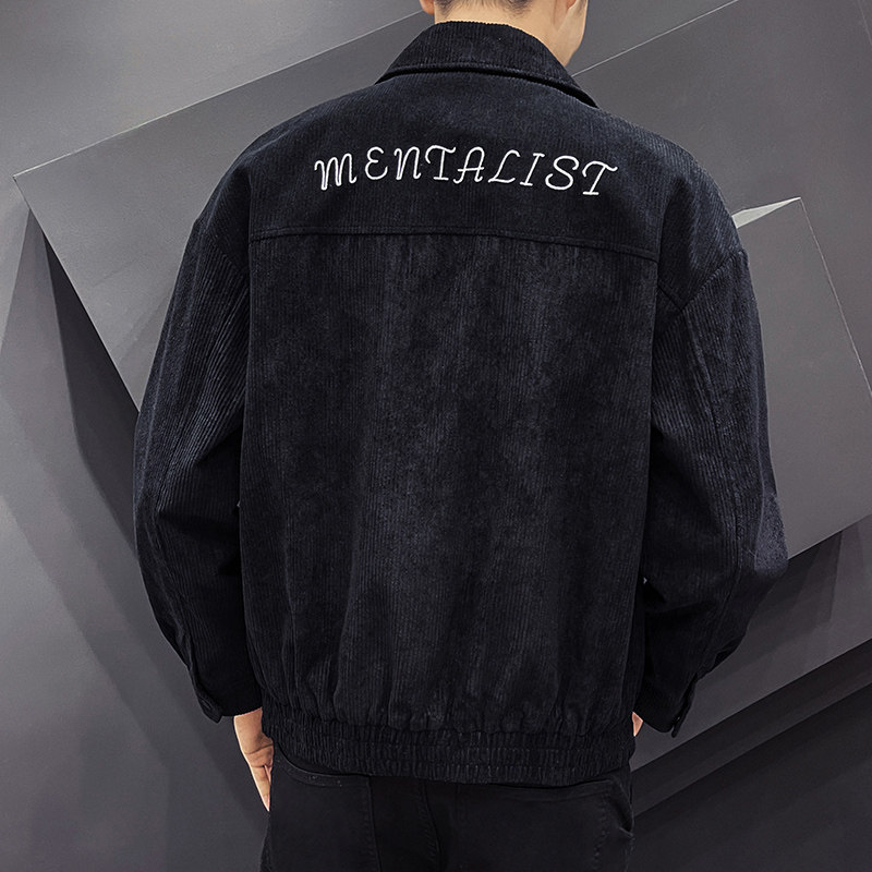 秋季新款男士外套灯芯绒夹克潮流韩版短款西装领翻领夹克M-5XL,男装夹克,星座1712-2
