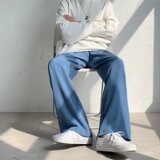 2022冷淡风男装高级感炸街裤子男高街ins潮痞帅休闲拖地西裤，男装西裤，星座1712-2