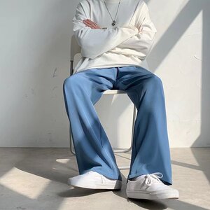 2022冷淡风男装高级感炸街裤子男高街ins潮痞帅休闲拖地西裤图片
