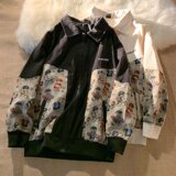 美式嘻哈外套男潮牌痞帅拼接夹克春秋季2022新款潮流韩版工装褂子，男装夹克，星座1712-2
