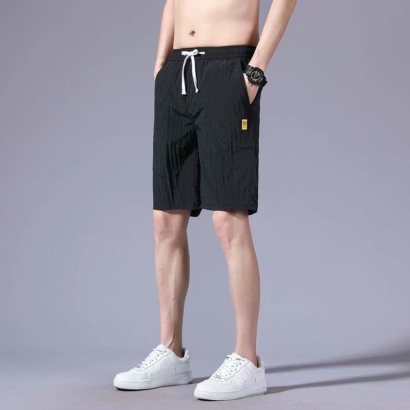 2022男士冰丝休闲短裤男五分裤夏季薄款外穿裤男潮流沙滩5分裤,男装休闲裤,星座1712-2