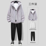 2023新款秋季套装休闲男士拉链外套长裤新款秋季男现货青年三件套，男装休闲套装，星座1712-2