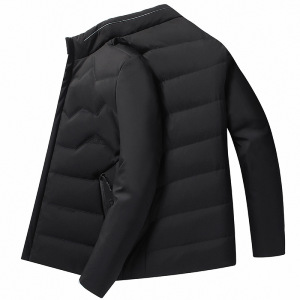爸爸装冬季外套中年男士加绒加厚棉服时尚立领羽绒棉衣保暖棉袄图片