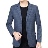 2024新款春秋男士韩版单西服休闲西装男修身格子小西服爸爸装外套，男装西服，星座1712-2