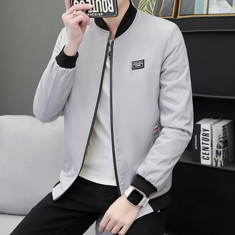 秋季新款不断货休闲夹克男小方块经典跑量修身夹克外套JK08-P22，男装夹克，星座1712-2