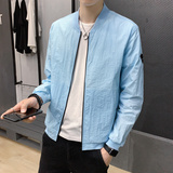 2021工厂直销新款男士夹克皮肤衣防晒衣浅灰浅蓝M-4XL，男装夹克，星座1712-2