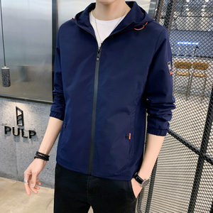 日系春秋运动男士外套2024新款连帽青少年休闲夹克班服图片