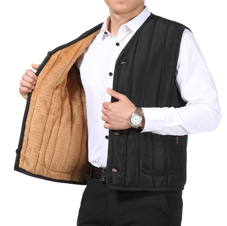爸爸装秋冬中老年加绒马甲居家内穿棉坎肩男士羽绒棉马甲P12，男装背心/马甲，星座1712-2