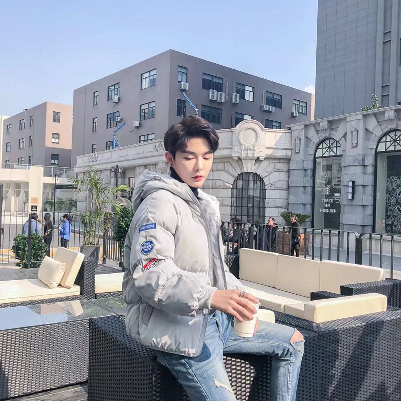 秋冬新款男士外套棉服青年韩版短款连帽棉衣潮棒球服男,男装棉衣,星座1712