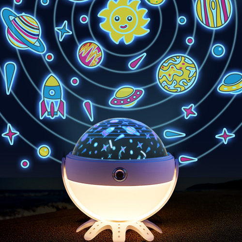 新款跨境音乐星空灯生日宴会圣诞投影灯RGB氛围小夜灯球形星空灯