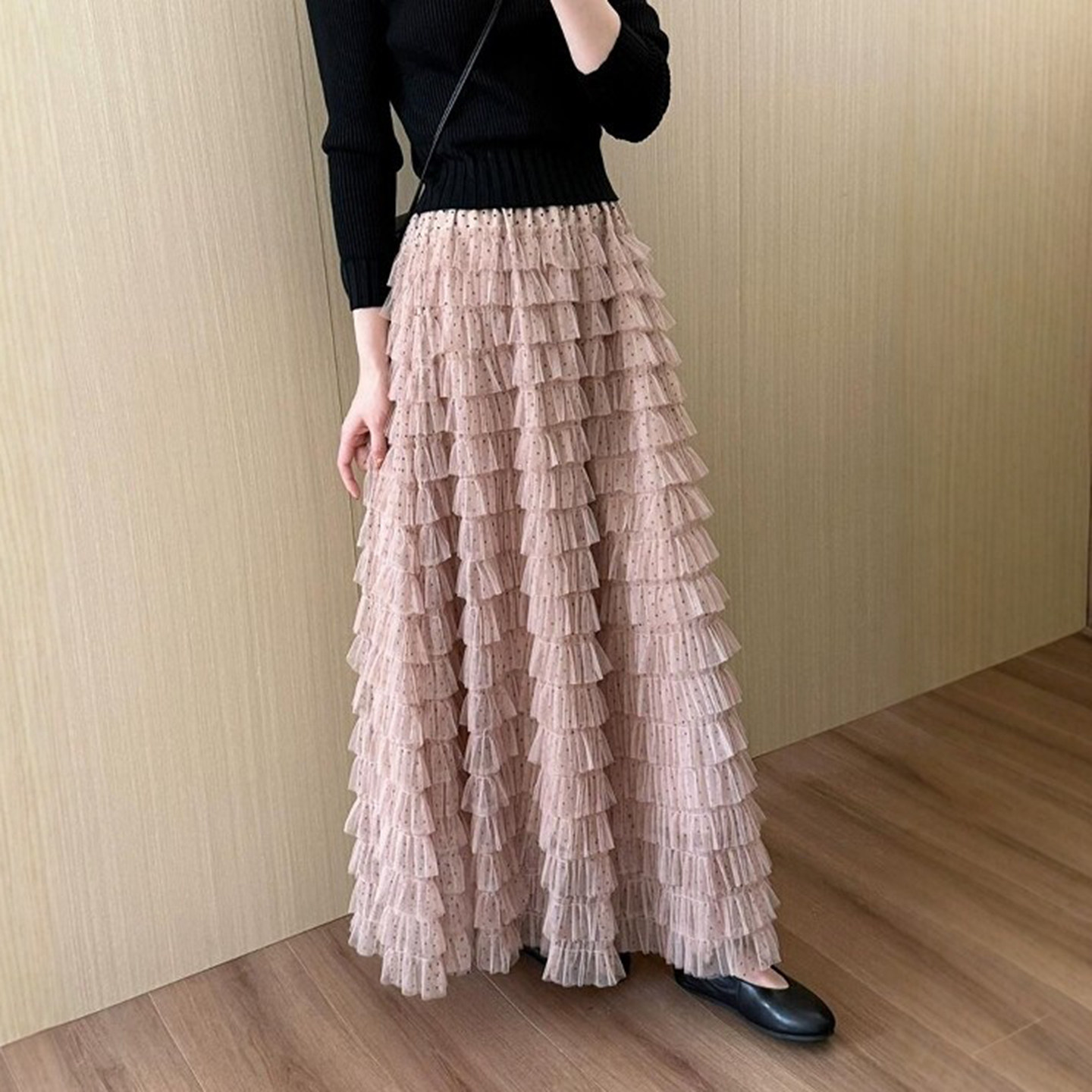 粉红色重工网纱半身裙女春季新款层次感波点蓬蓬蛋糕裙超仙公主裙,女装/女士精品,半身裙,淘宝优惠券,粉丝福利购,淘宝优惠卷