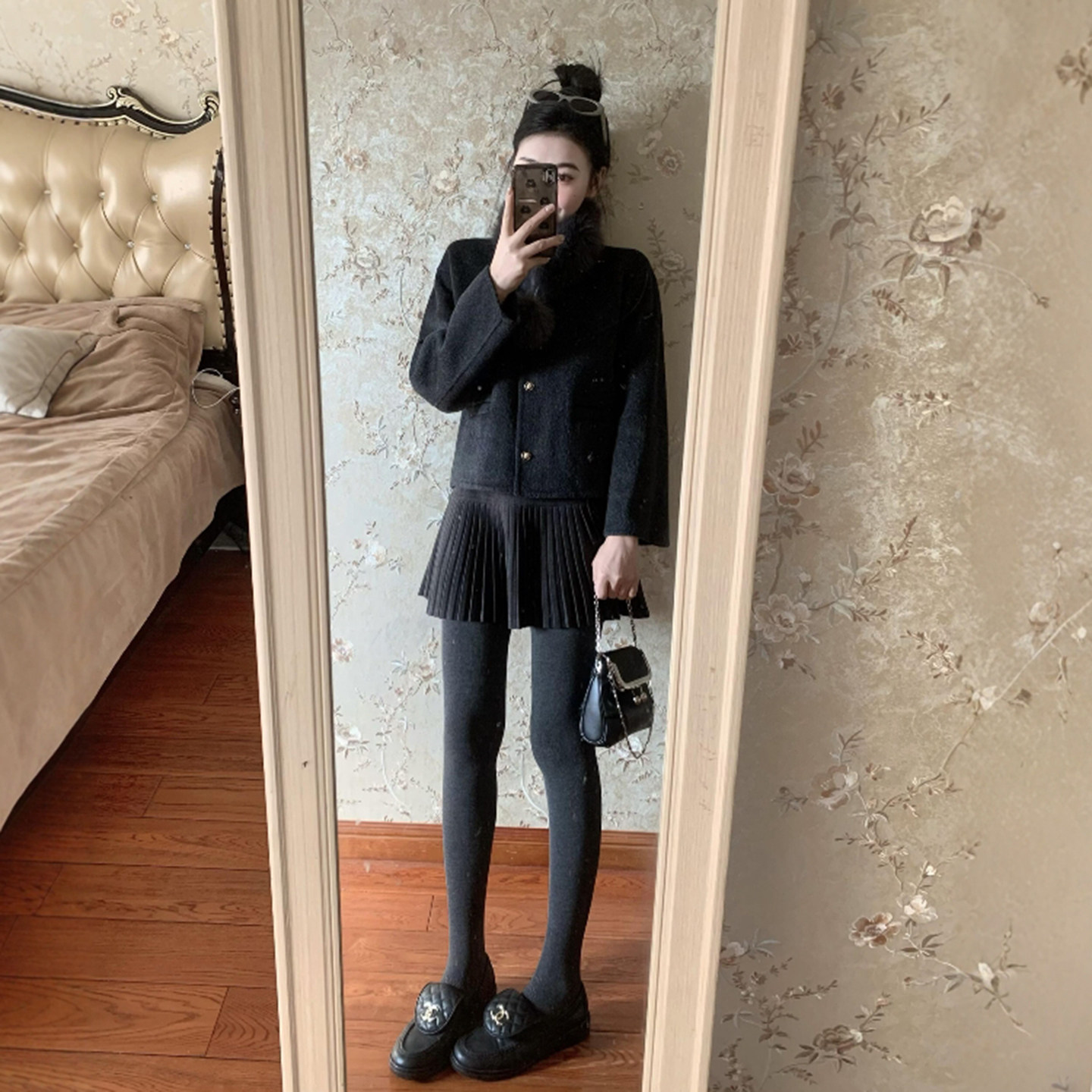 短裙百褶裙A字毛呢半身裙