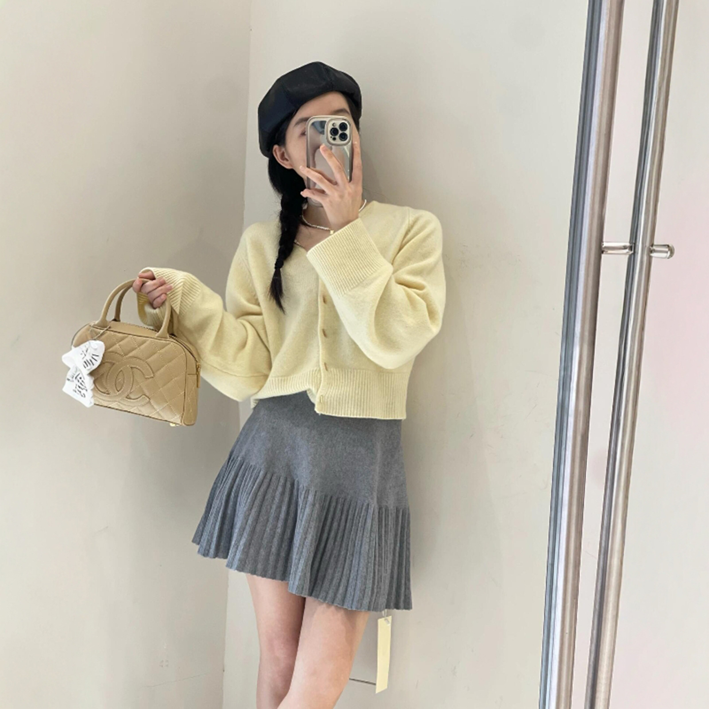 短裙百褶裙A字针织半身裙