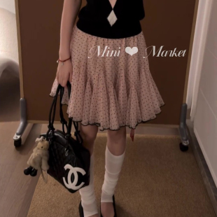 设计感不规则休闲波点裙半身裙 百搭A字裙短裙女韩版 春夏新款 时尚