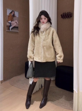 蕾丝边拼接波点毛呢半身裙女梨形身材显瘦中裙大码秋冬加厚a字裙