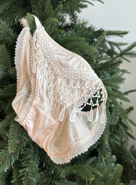 不晚工作室 日系透气牛奶丝灵动蕾丝提溜高开衩性感纯欲内裤女