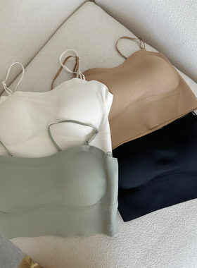 不晚工作室 纯色美背无痕无缝舒适高弹力抹胸内衣无钢圈单穿内搭